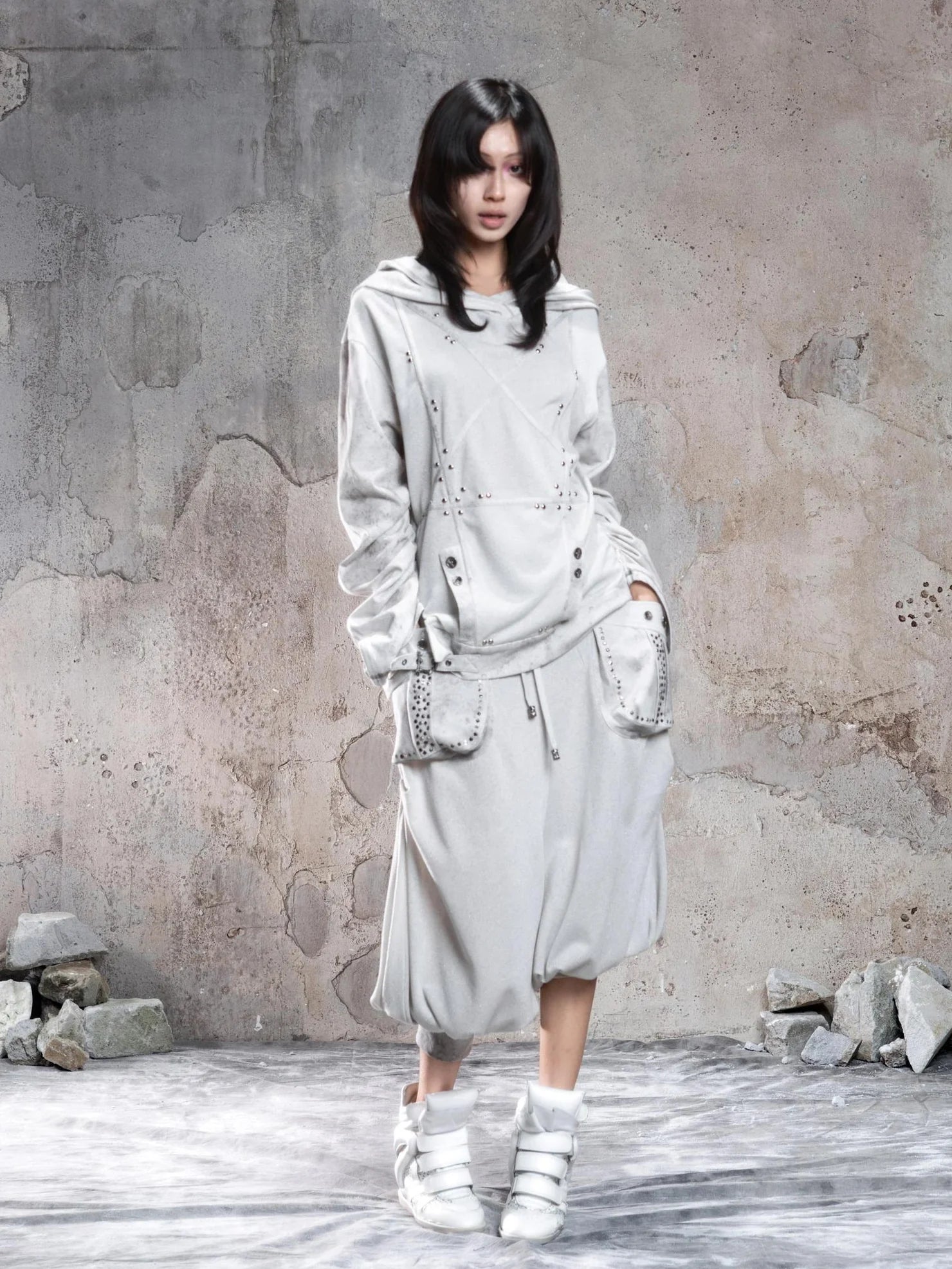 ARIADNAw Vintage Punk Distressed Star Hoodie Hoodies/Sweatshirt