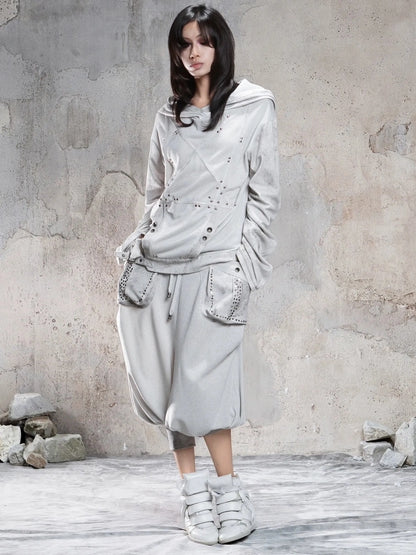 ARIADNAw Vintage Punk Distressed Star Hoodie Hoodies/Sweatshirt