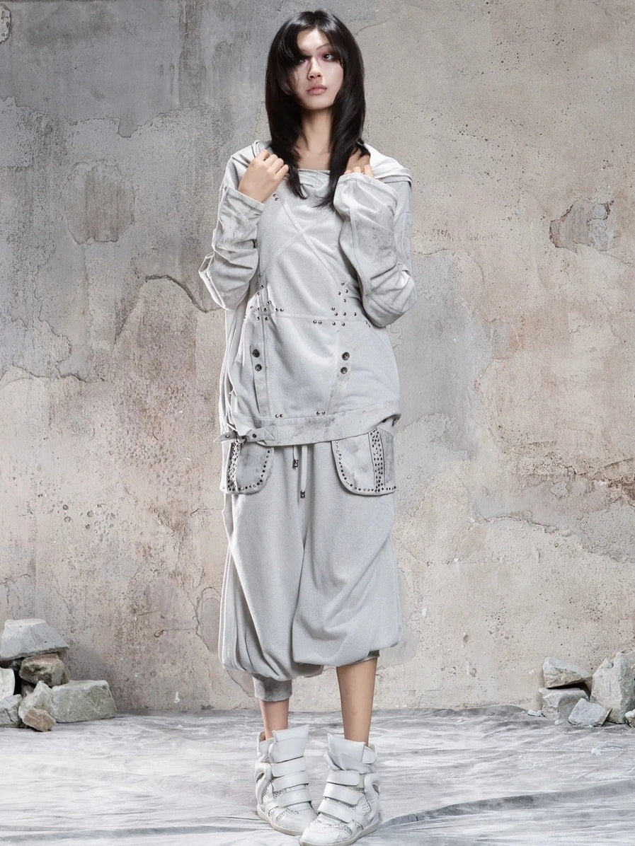 ARIADNAw Vintage Punk Distressed Star Hoodie Hoodies/Sweatshirt