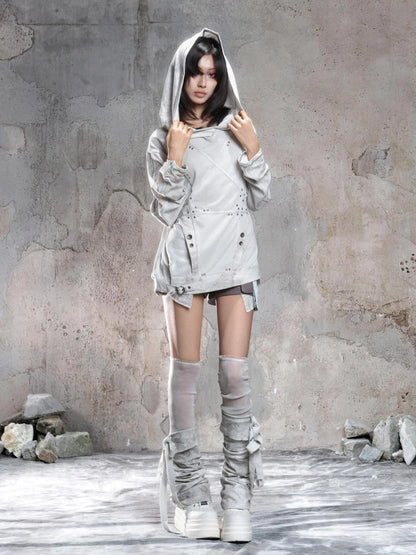 ARIADNAw Vintage Punk Distressed Star Hoodie Hoodies/Sweatshirt