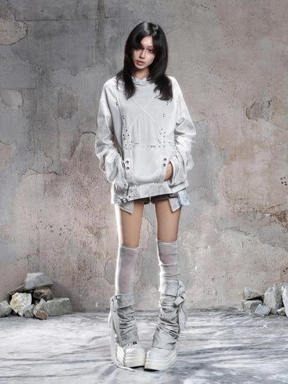 ARIADNAw Vintage Punk Distressed Star Hoodie Hoodies/Sweatshirt