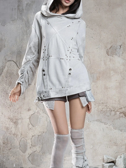 ARIADNAw Vintage Punk Distressed Star Hoodie Hoodies/Sweatshirt