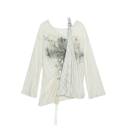 ARIADNAw_Vintage_Punk_V-neck_Lace_Up_Asymmetric_Print_Knit_Top_MISSTT