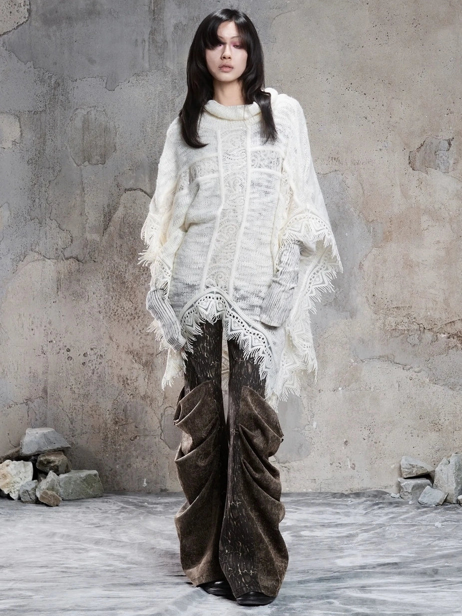 ARIADNAw Vintage Washed Heavy Work Stacked Pocket Flared Pants Jeans