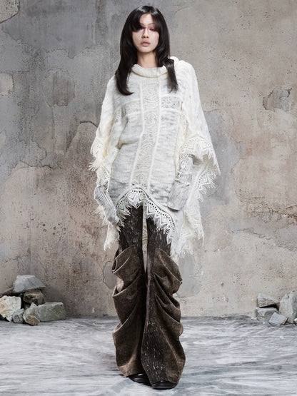 ARIADNAw Vintage Washed Heavy Work Stacked Pocket Flared Pants Jeans