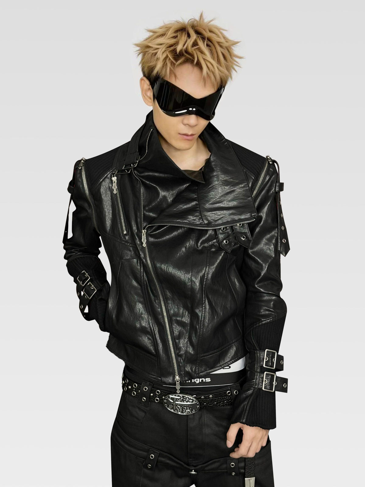 ATAnothingness_Black_Detachable_Sleeves_Stand_Collar_Convertible_Women&