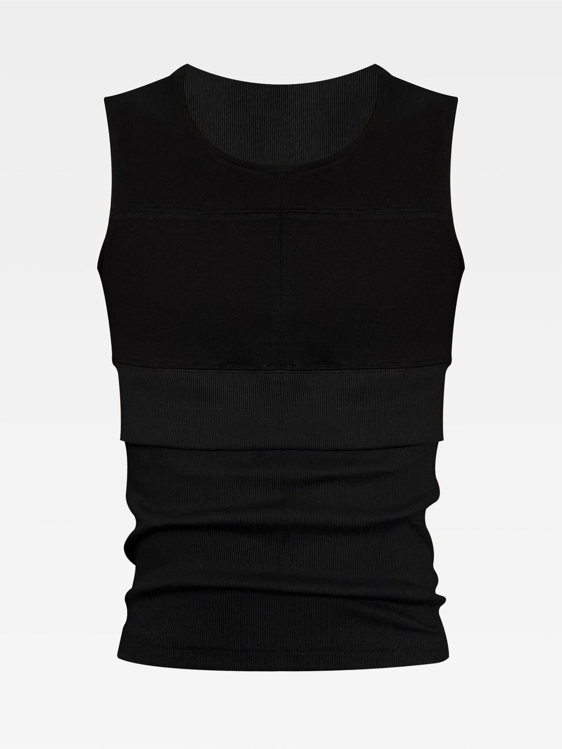 ATAnothingness Breathable Cotton Slim Fit Casual H Back Round Neck Solid Black Tank Tops