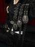 ATAnothingness Elephant Embossed Carved Cross Studded Women&