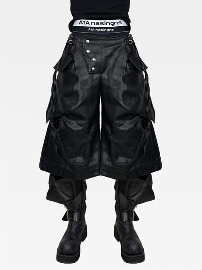 ATAnothingness_Knight_Black_Deconstructed_Textured_Wax_Cropped_Loose_Women&