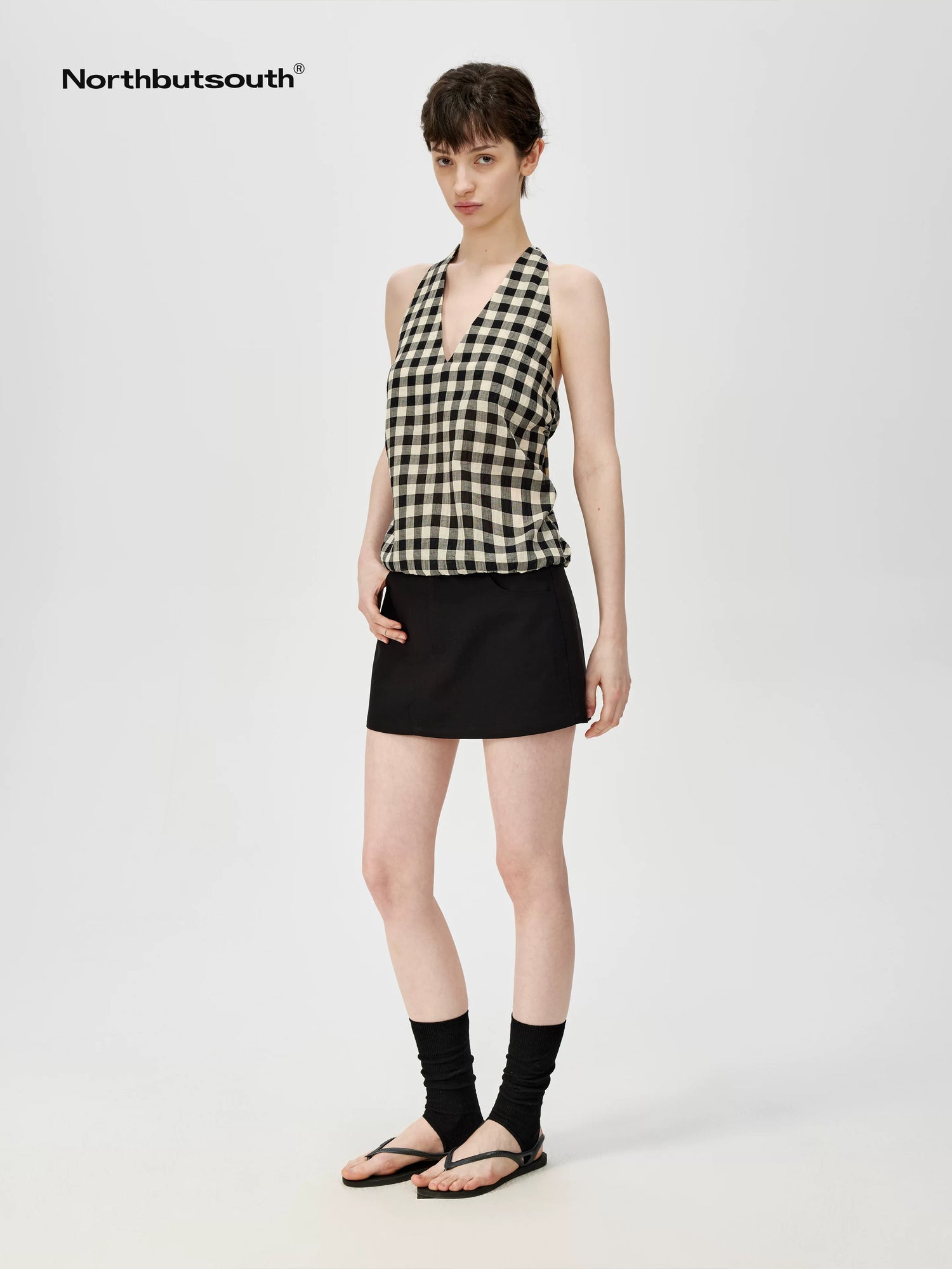 A Line Mini Skirt With Lining And Low Waist