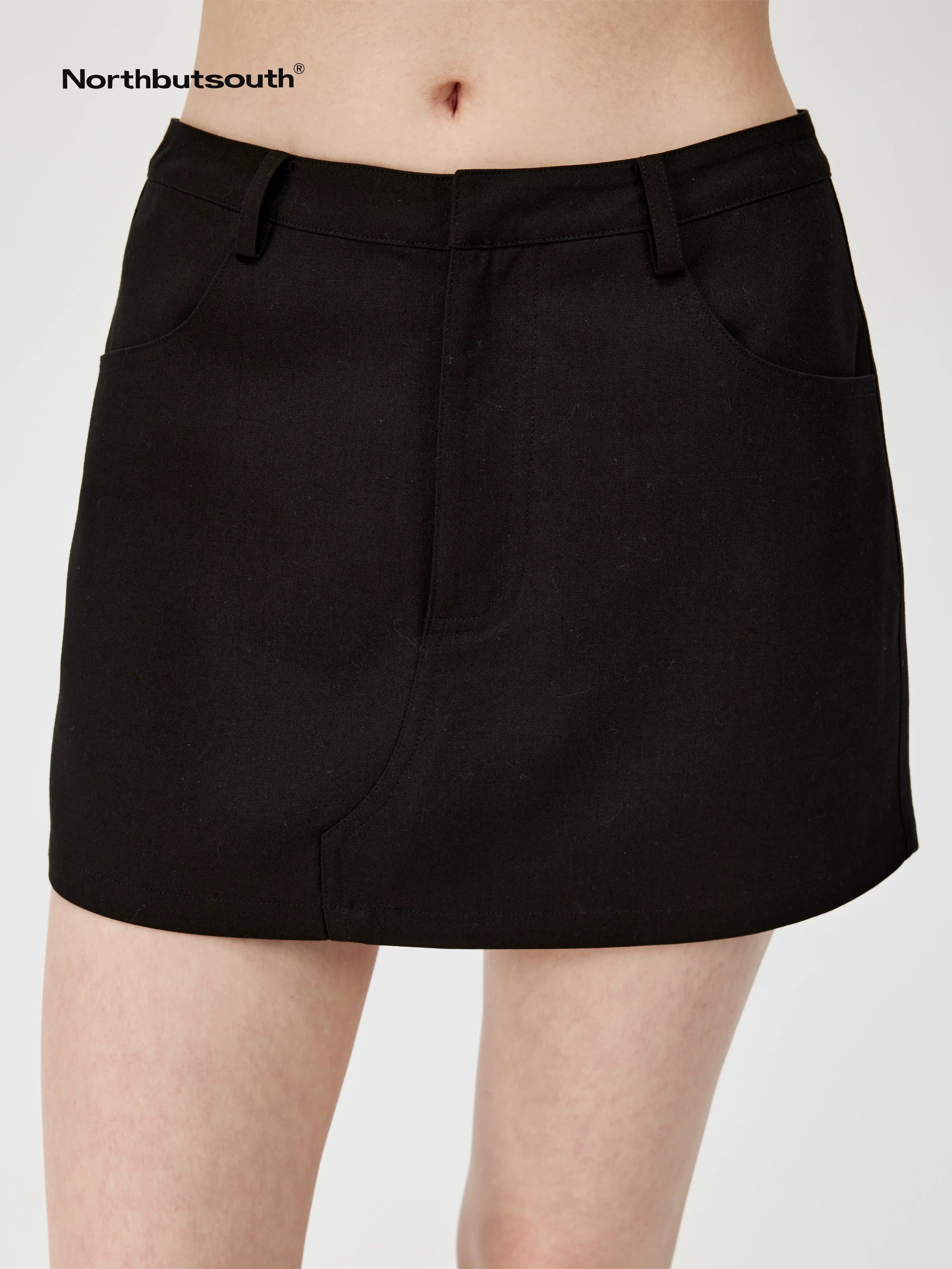 A Line Mini Skirt With Lining And Low Waist