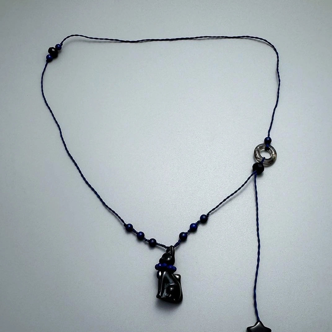 Accessories Adjustable Beaded Cat Necklace
