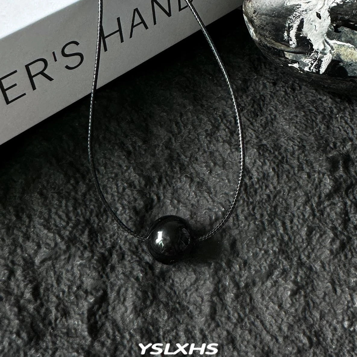 Accessories Adjustable Black Onyx Pendant Leather Cord Necklace