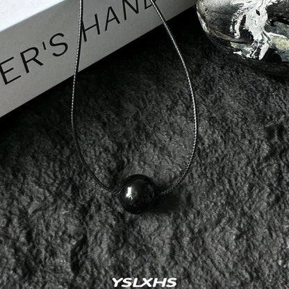 Accessories Adjustable Black Onyx Pendant Leather Cord Necklace