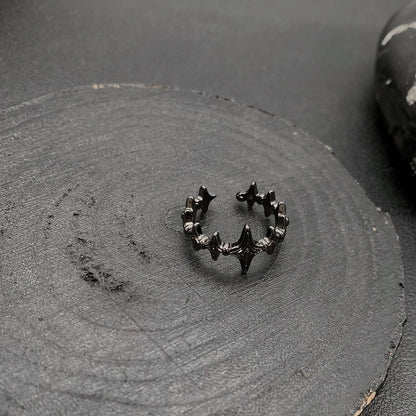 Accessories Adjustable Black Star Spike Ring