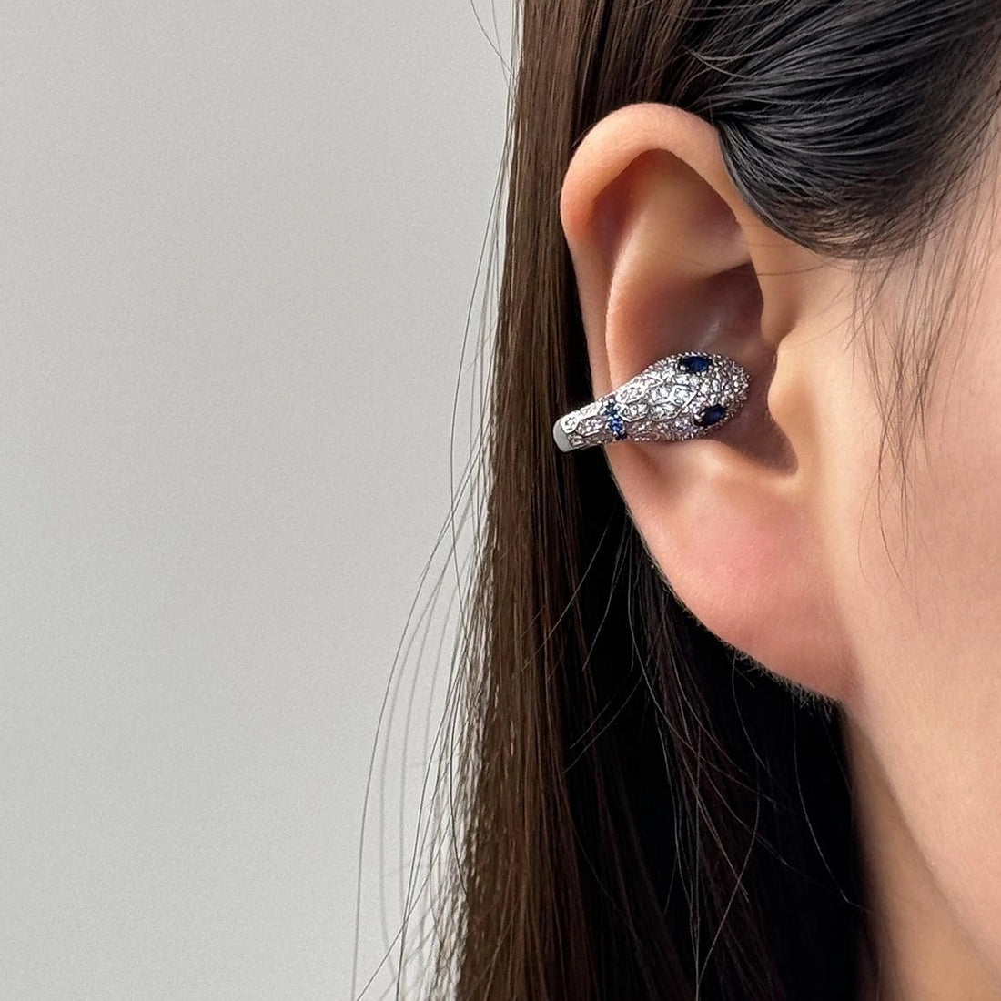 Accessories Adjustable Blue Diamond Serpent Ear Cuff