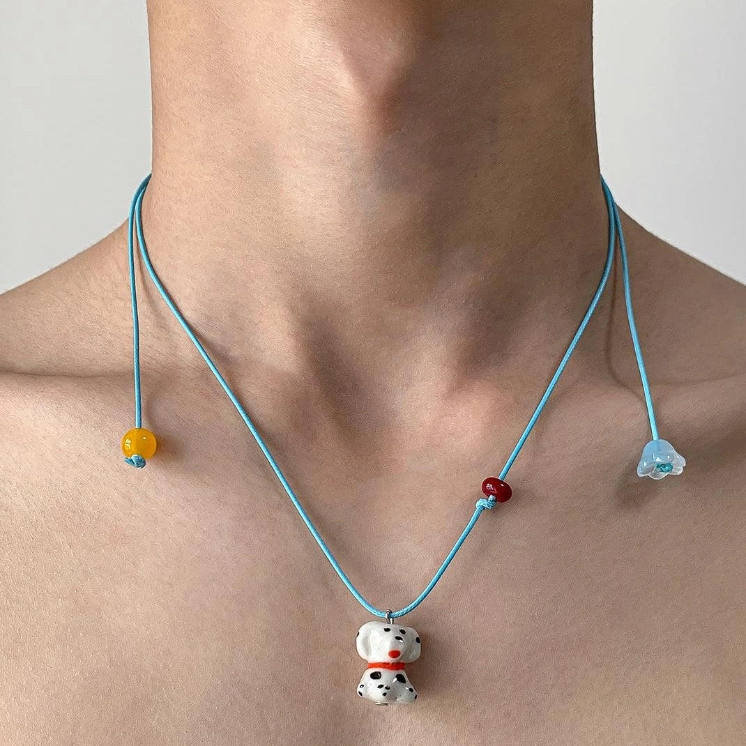 Accessories Adjustable Blue Puppy Charm Necklace