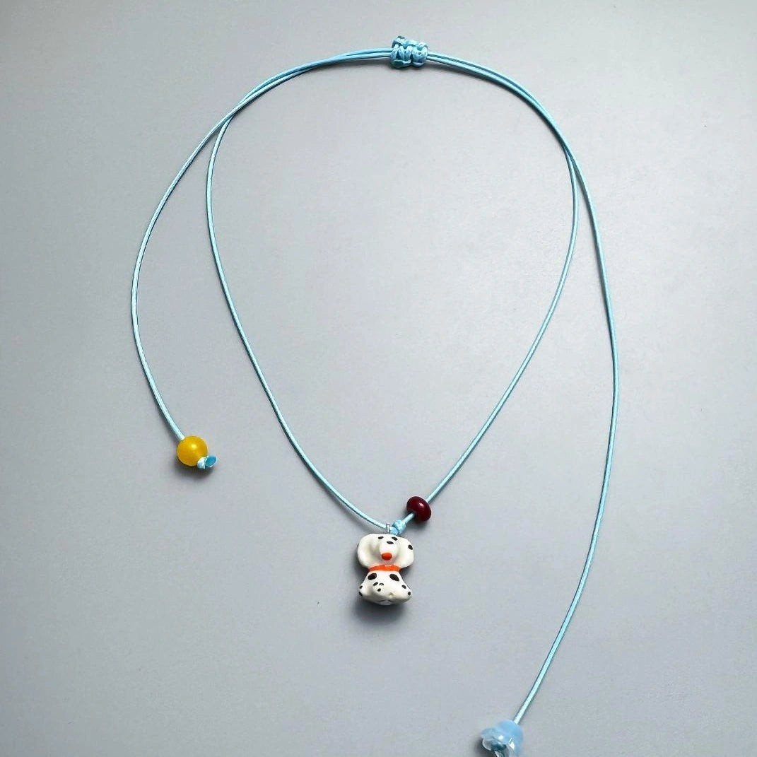 Accessories Adjustable Blue Puppy Charm Necklace