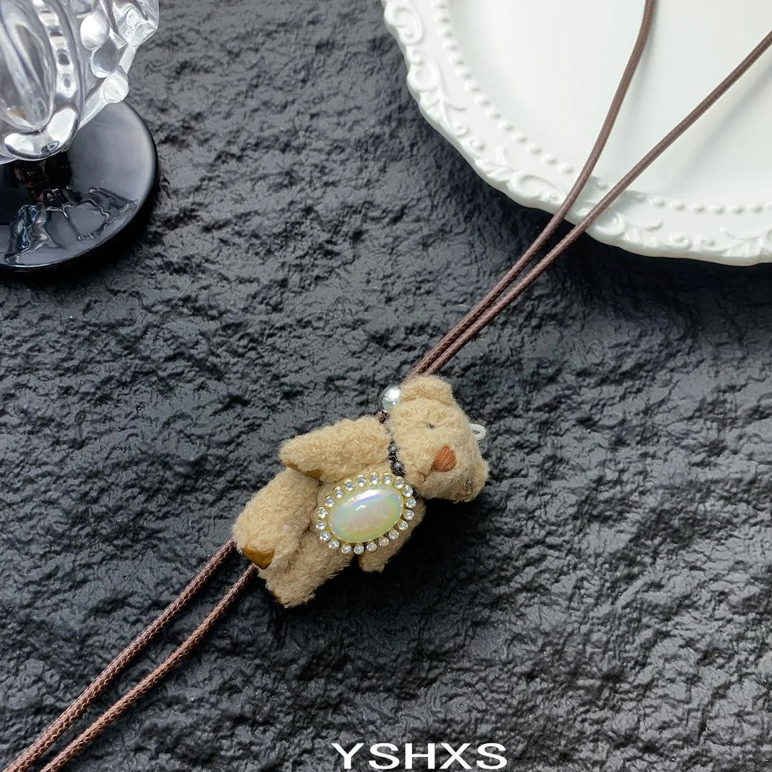 Accessories Adjustable Brown Bear Pendant Necklace