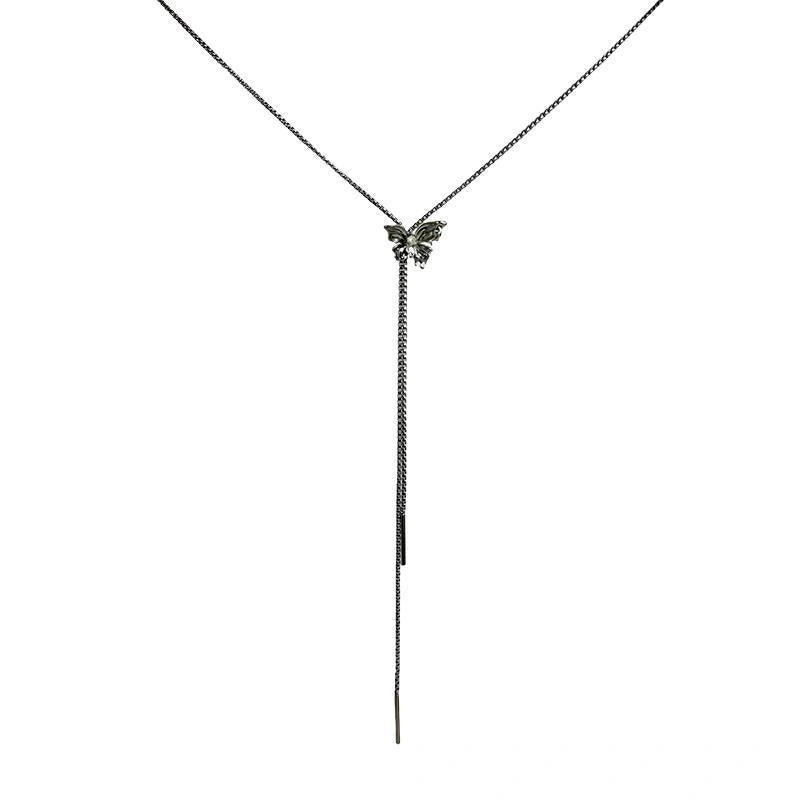 Accessories Adjustable Butterfly Tassel Long Necklace