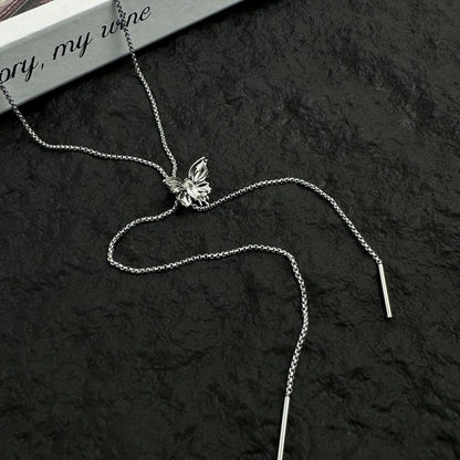 Accessories Adjustable Butterfly Tassel Long Necklace