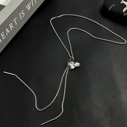 Accessories Adjustable Butterfly Tassel Long Necklace