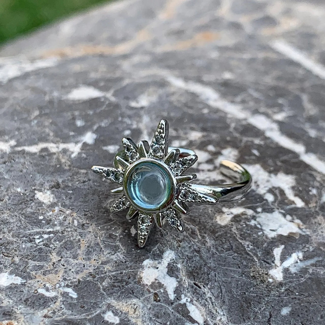 Accessories Adjustable Crystal Sunflower Ring