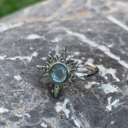 Accessories Adjustable Crystal Sunflower Ring