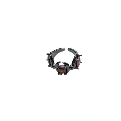 Accessories Adjustable Dark Crescent Geometric Ring