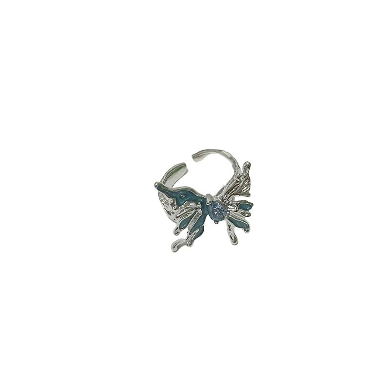 Accessories Adjustable Frost Blue Butterfly Ring