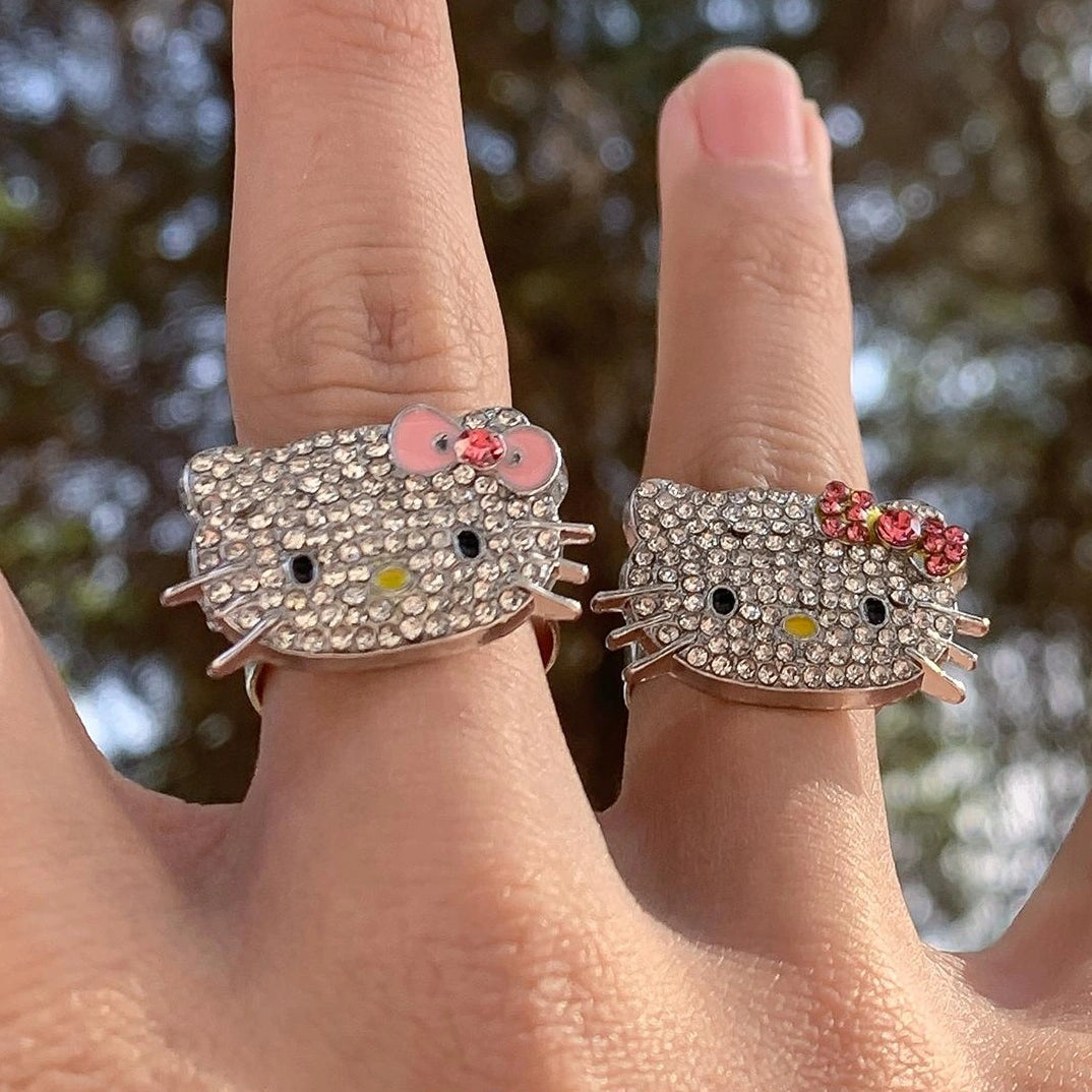 Accessories Adjustable Glitter Cat Ring
