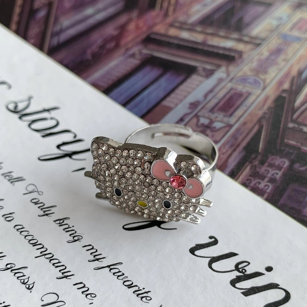 Accessories Adjustable Glitter Cat Ring