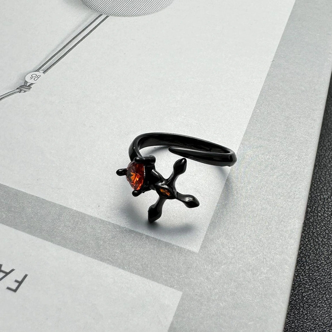 Accessories Adjustable Gothic Red Zircon Punk Ring