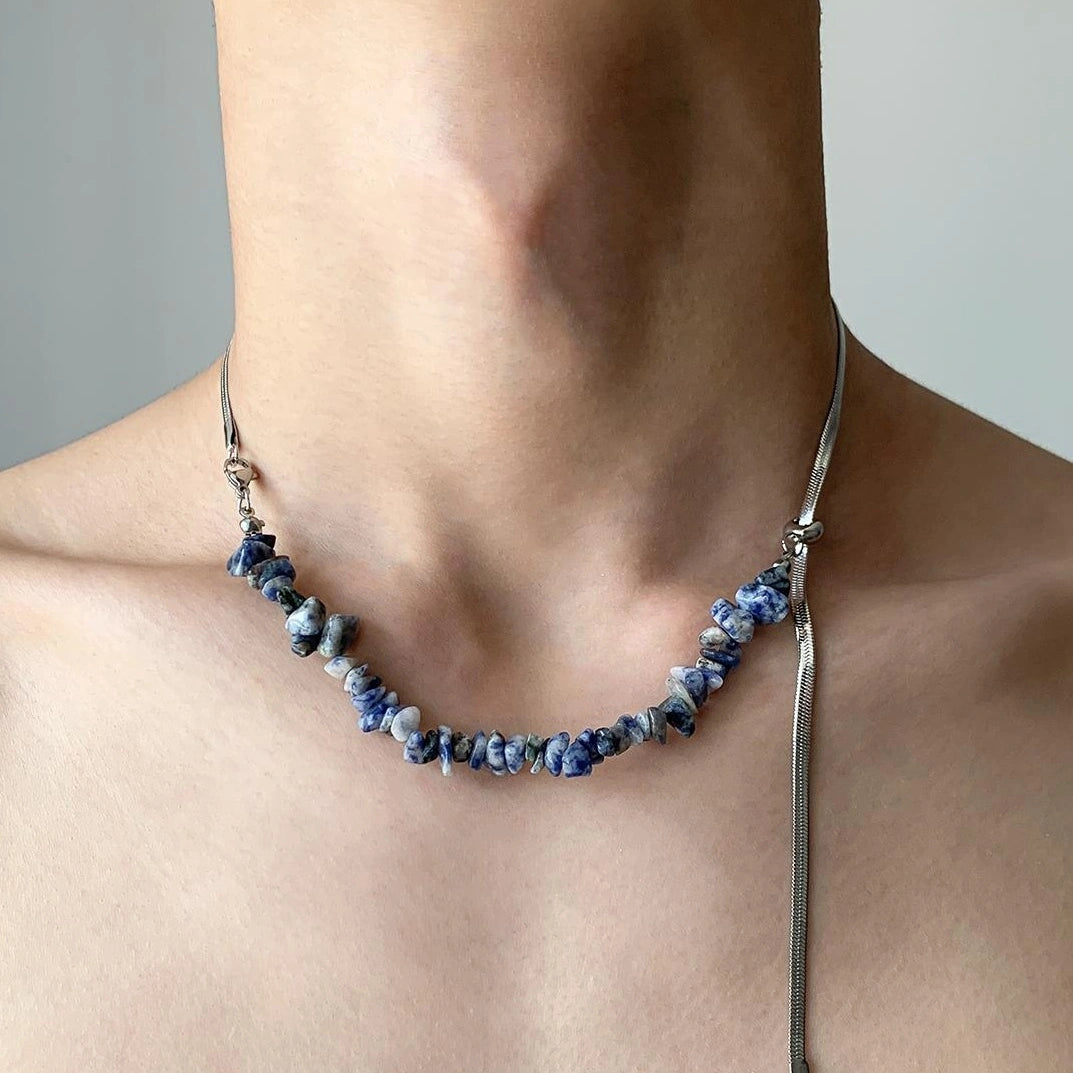 Accessories Adjustable Natural Stone Choker Necklace