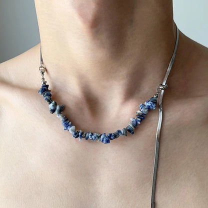 Accessories Adjustable Natural Stone Choker Necklace