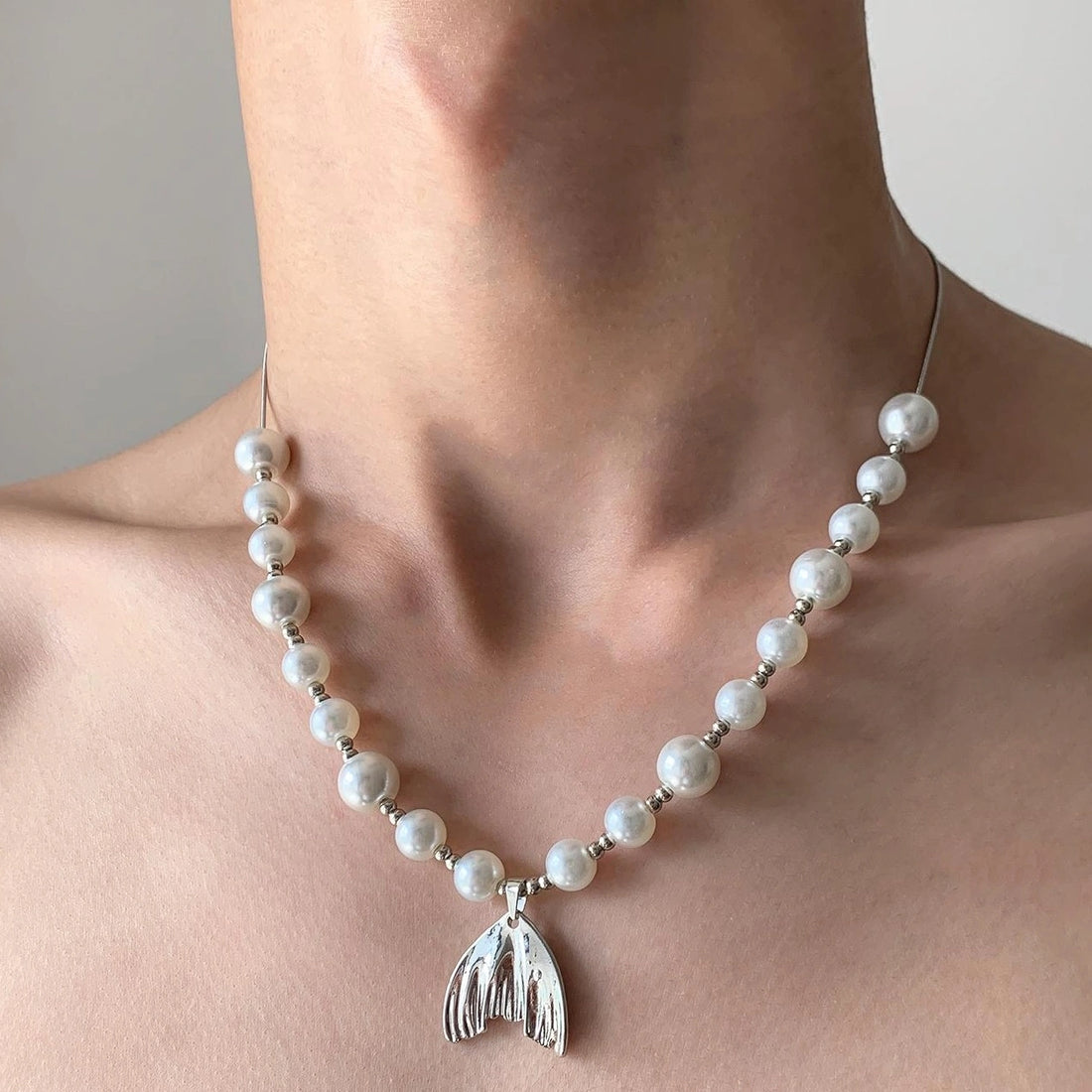 Accessories Adjustable Pearl Pendant Drop Necklace