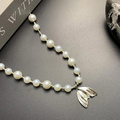Accessories Adjustable Pearl Pendant Drop Necklace