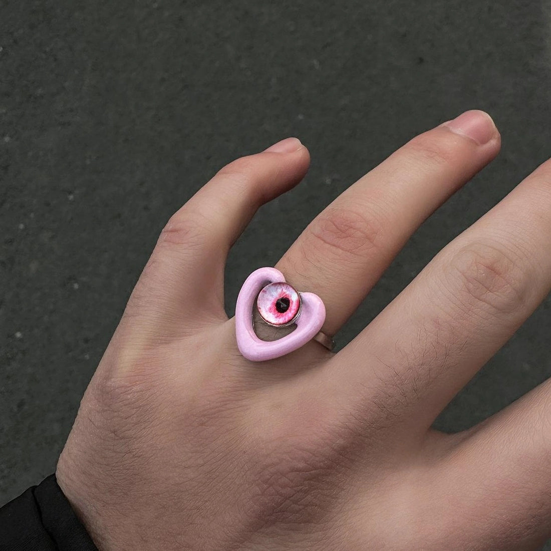 Accessories Adjustable Pink Evil Eye Ring