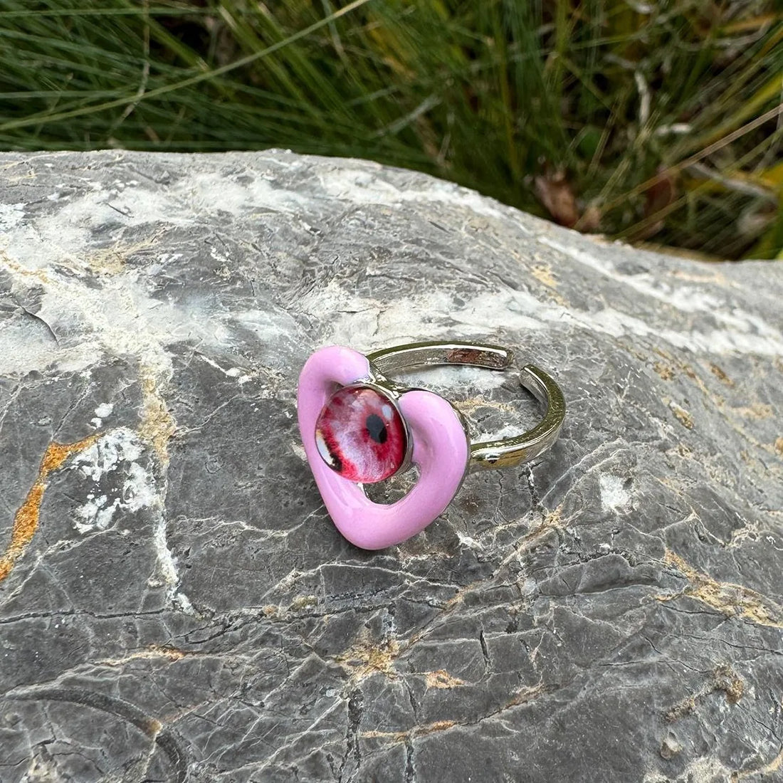Accessories Adjustable Pink Evil Eye Ring