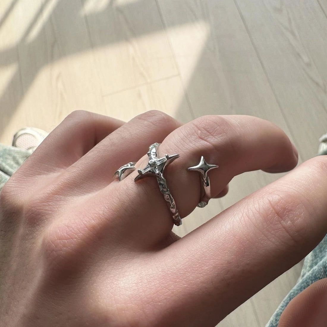 Accessories Adjustable Punk Star Ring
