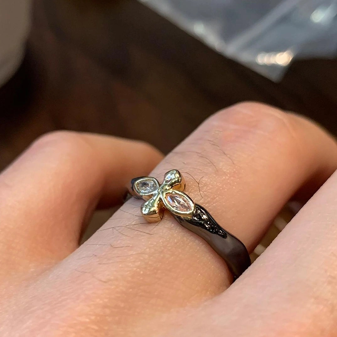 Accessories Adjustable Purple Zircon Cross Ring