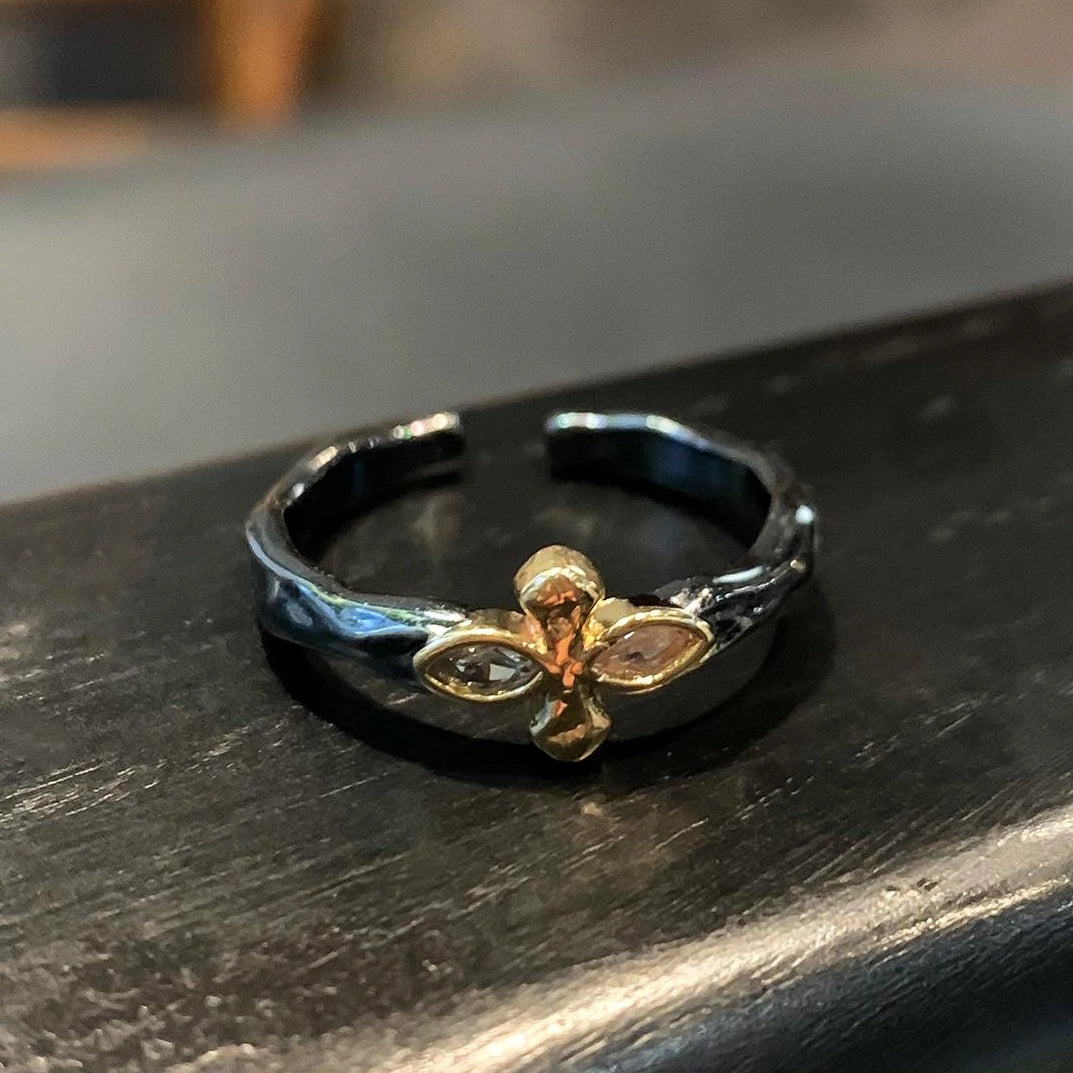 Accessories Adjustable Purple Zircon Cross Ring