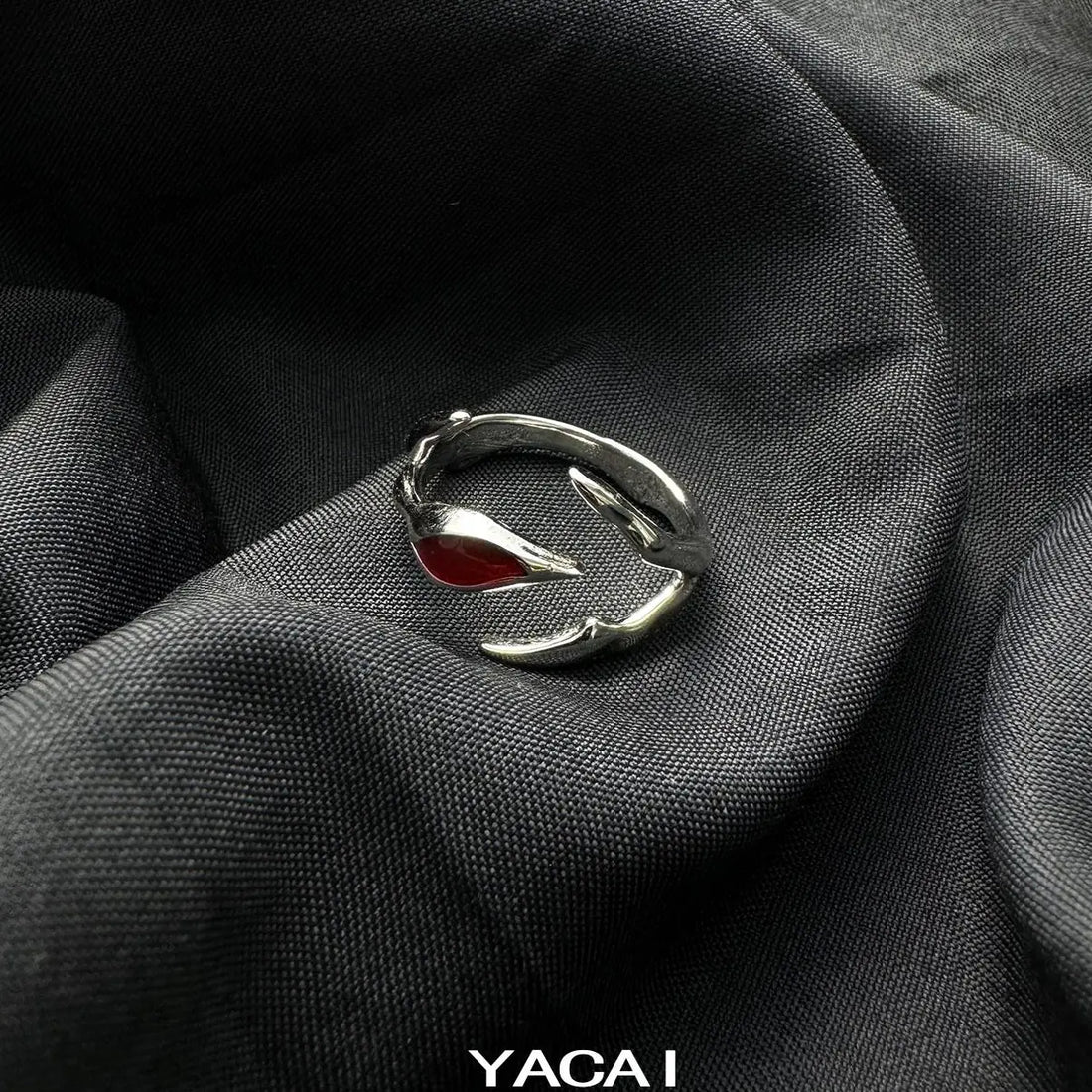 Accessories Adjustable Red Drip Statement Ring
