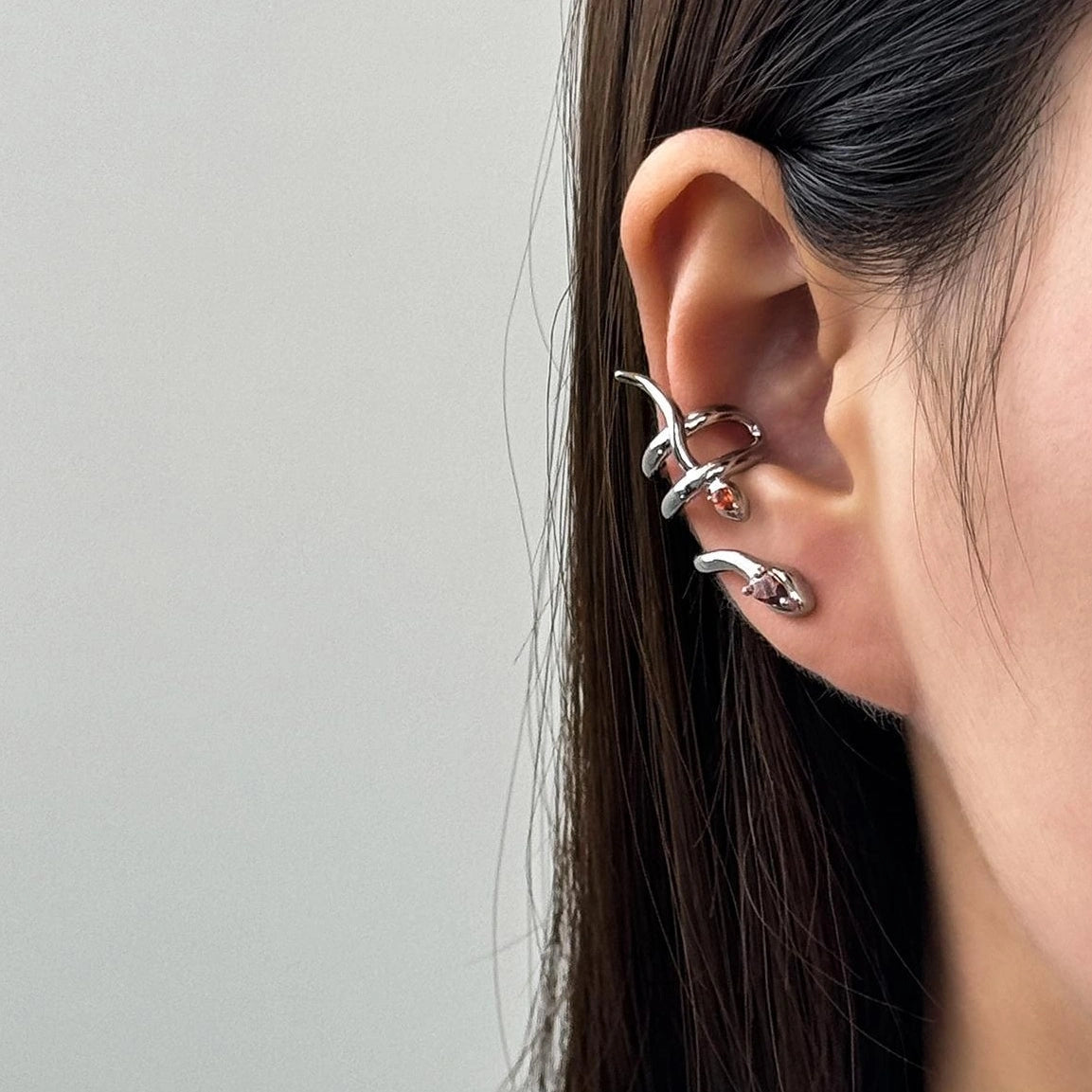 Accessories Adjustable Red Eye Snake Ear Cuff