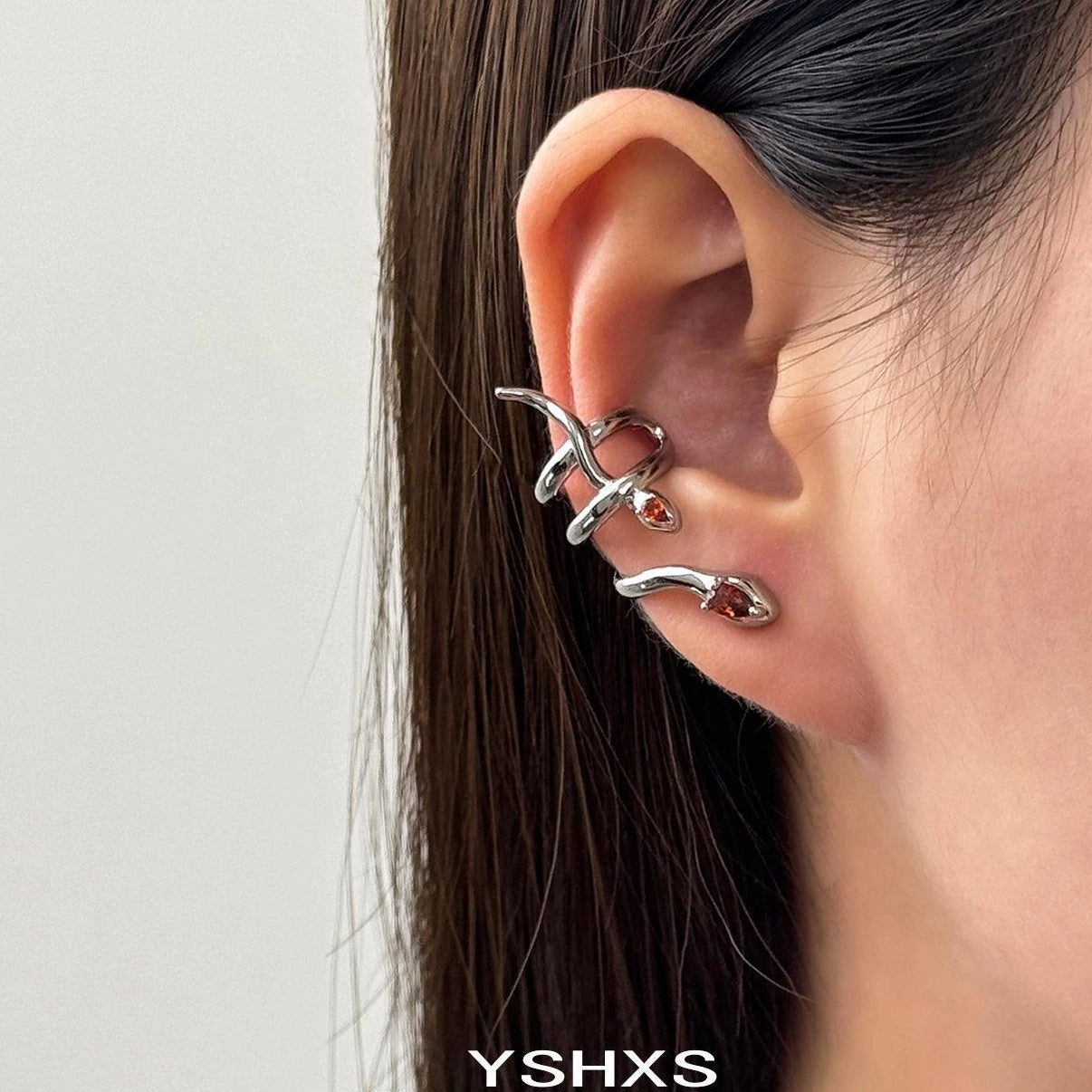Accessories Adjustable Red Eye Snake Ear Cuff