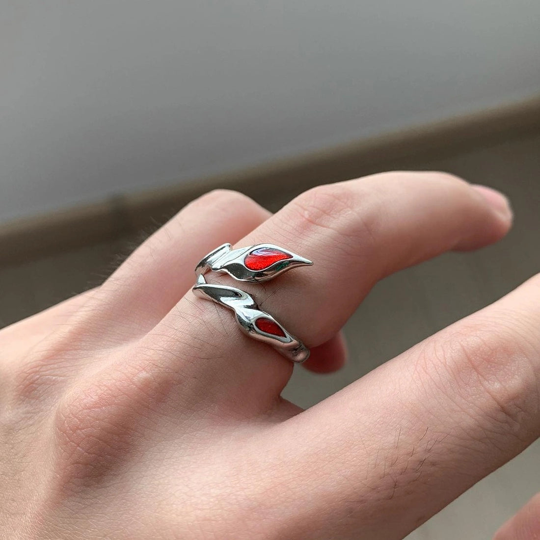 Accessories Adjustable Red Knot Ring