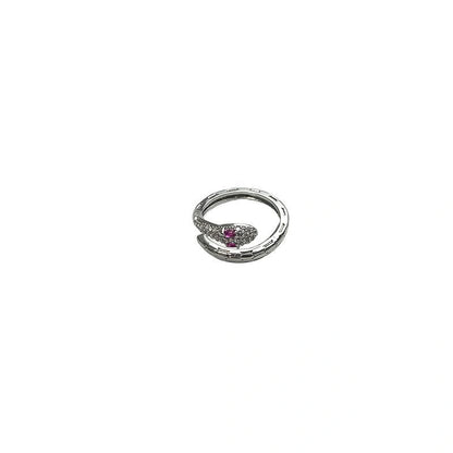 Accessories Adjustable Silver Diamond Serpent Ring