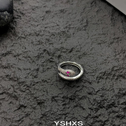 Accessories Adjustable Silver Diamond Serpent Ring
