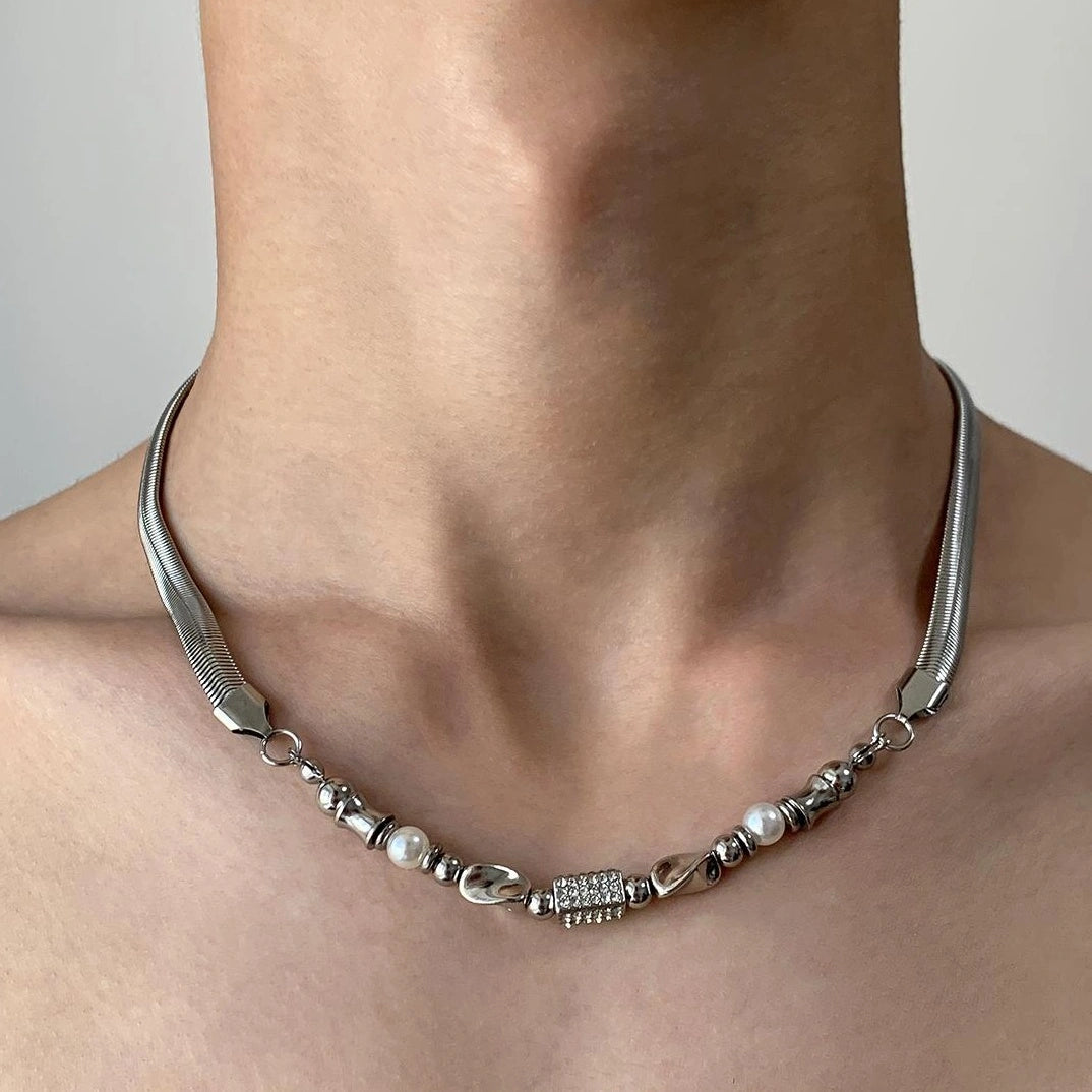 Accessories Adjustable Snake Chain Necklace Unisex Matte Black Finish