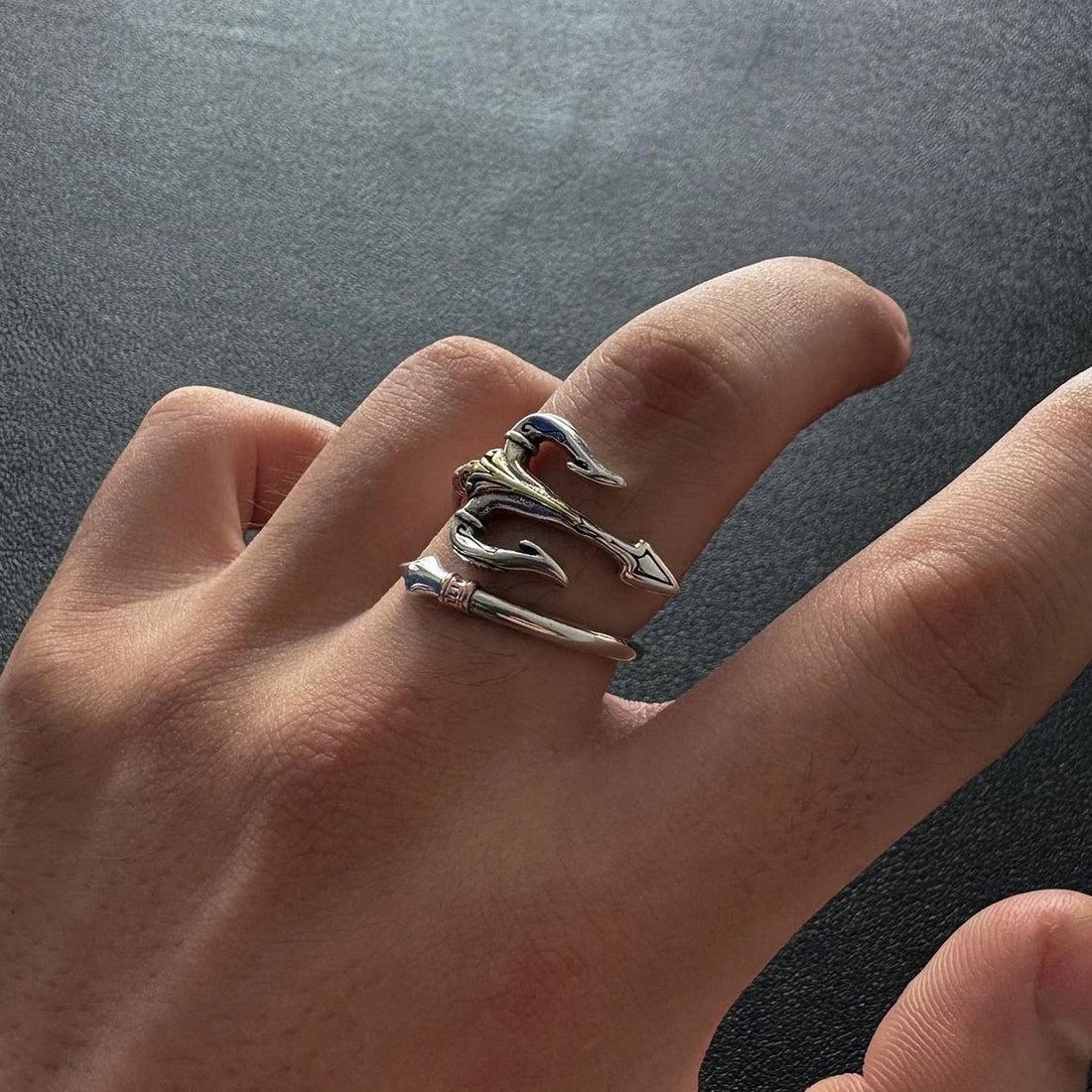 Accessories Adjustable Vintage Trident Ring